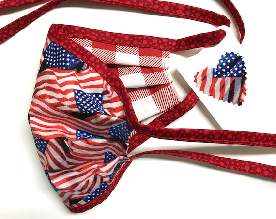 Reversible Face Mask ~ American Picnic ~ Ready to Ship!