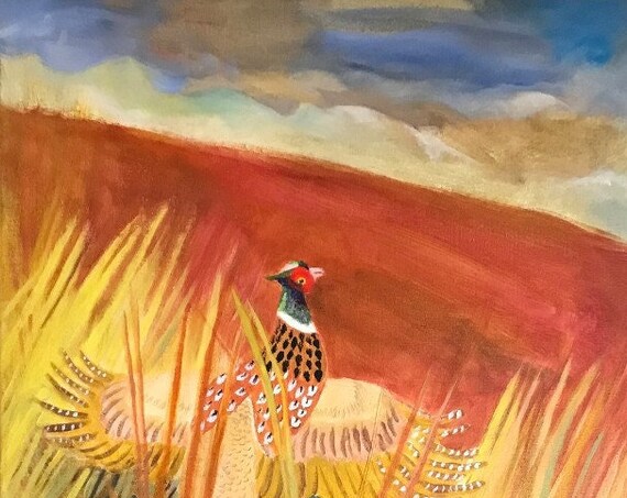 Pheasant Run ~ Original Acrylic on Canvas ~ Ready to Ship!