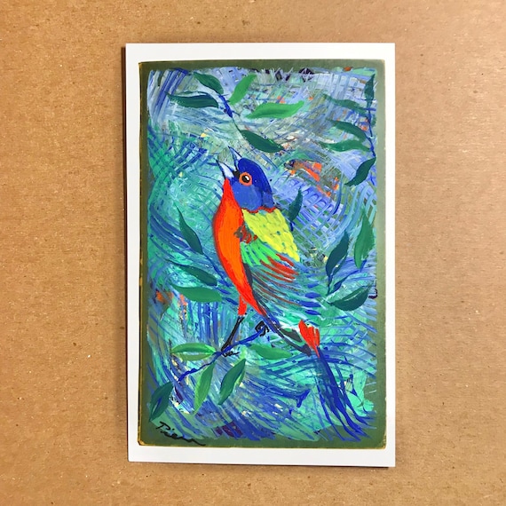 Painted Bunting ~ Postcard Painting #143
