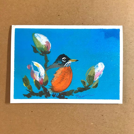 1 American Robin Card