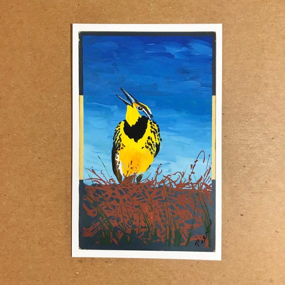 Meadowlark ~ Postcard Painting #187
