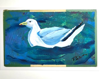 California Gull ~ Postcard Painting #46 ~ Ready to Ship!