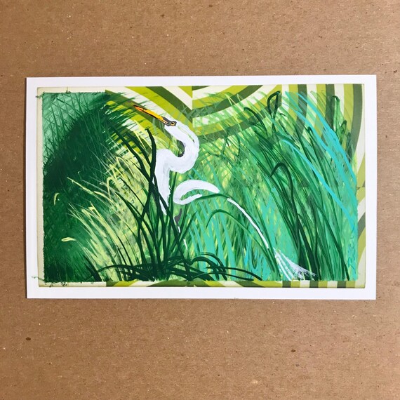 Common Egret ~ Postcard Painting #68
