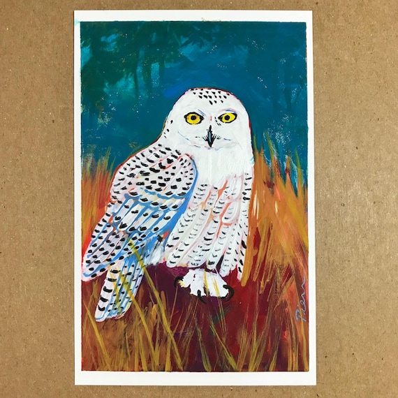 Snowy Owl ~ Postcard Painting #252