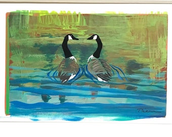 Canada Geese ~ Postcard Painting #74 ~ Ready to Ship!