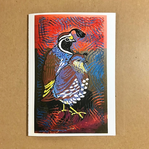 1 Quail Friends Art Card, Inside Blank