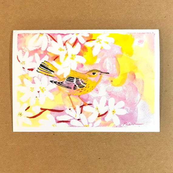 1 Female Yellow Warbler Card