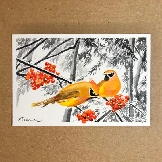 Mountain Ash Berries ~ Postcard Painting #272