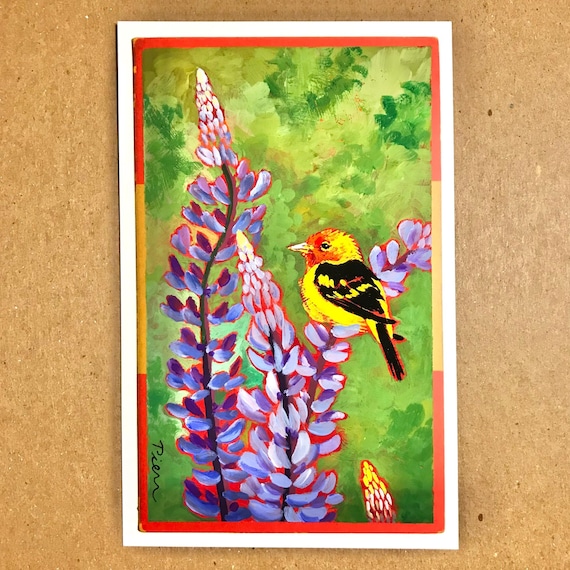 Western Tanager ~ Postcard Painting #125