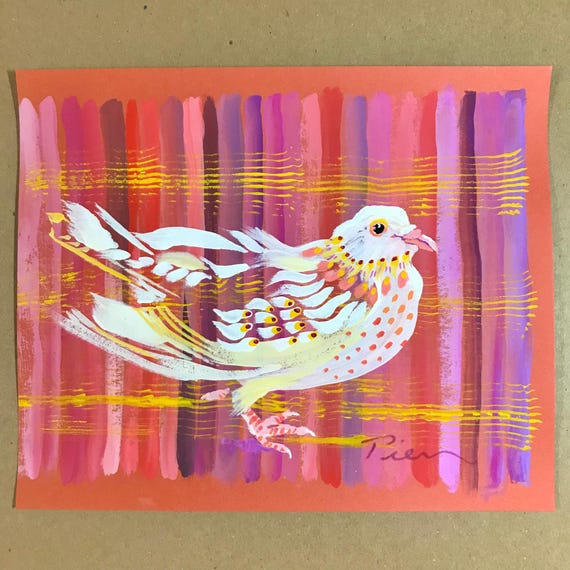 Weaving Dove ~ Acrylic-Gouache Painting