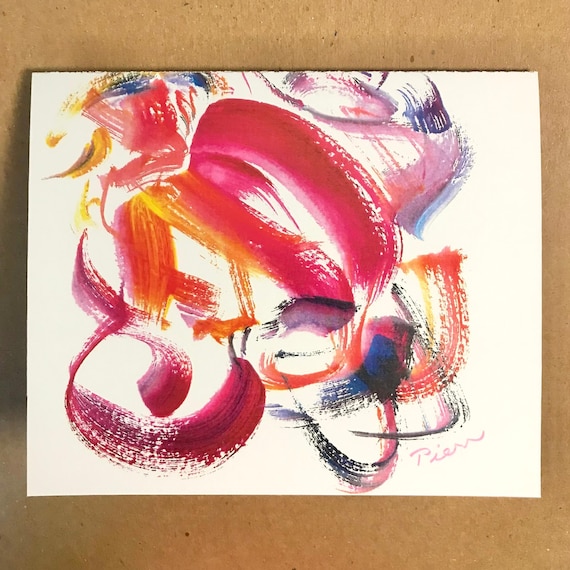 1 Abstract Art Card, Blank Inside