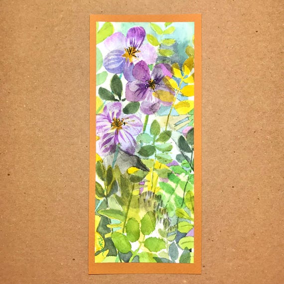 ORIGINAL Hand Painted Flower Card