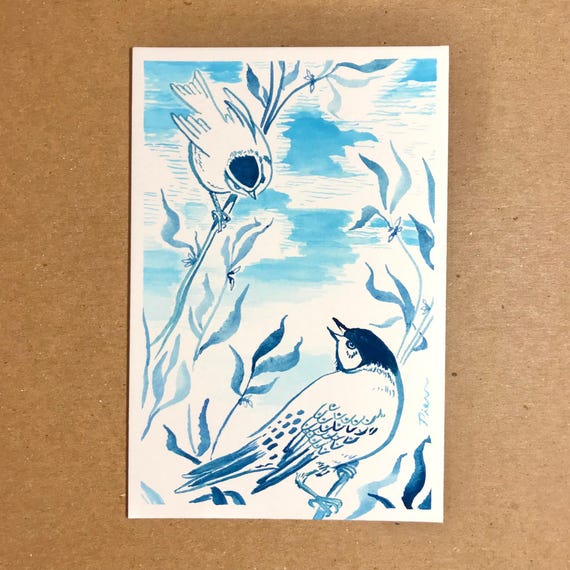 Patches of Blue ~ Postcard Painting #261