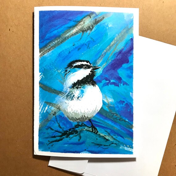 1 Mountain Chickadee Card ~ Ready to Ship!