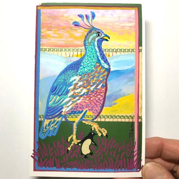 California Quail ~ Postcard Painting #90 ~ Ready to Ship!