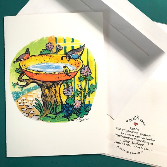 1 Birdbath Card ~ Ready to Ship!