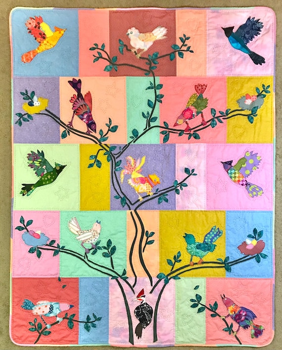 BIRDIE Lap Quilt, 46.5x59 Baby Blanket