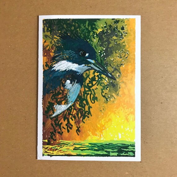 1 Belted Kingfisher Card ~ Ready to Ship!