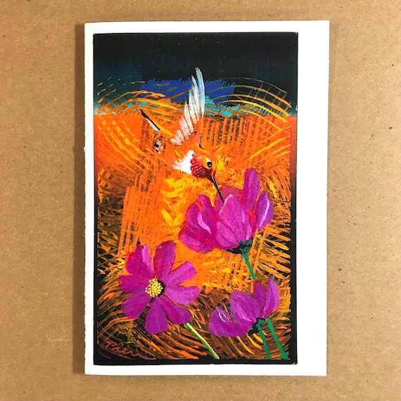 1 Rufous in the Cosmos Card