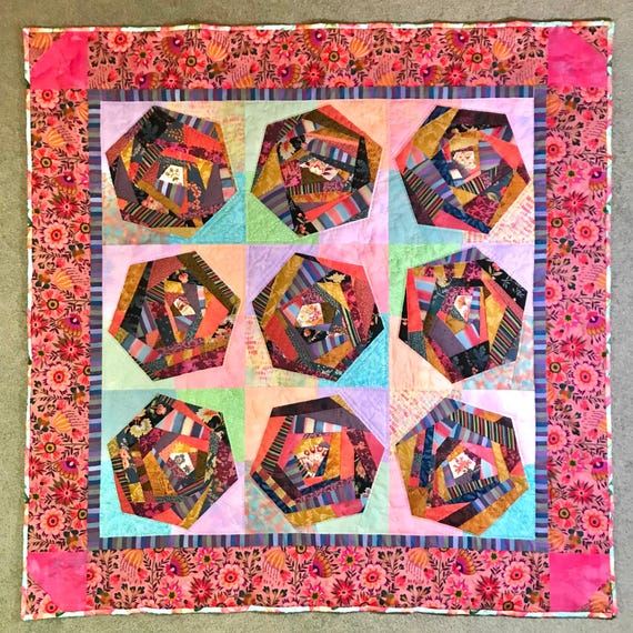 Hexagon Stepping Stones Lap Quilt