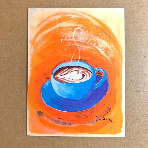 1 Blue Cup Card