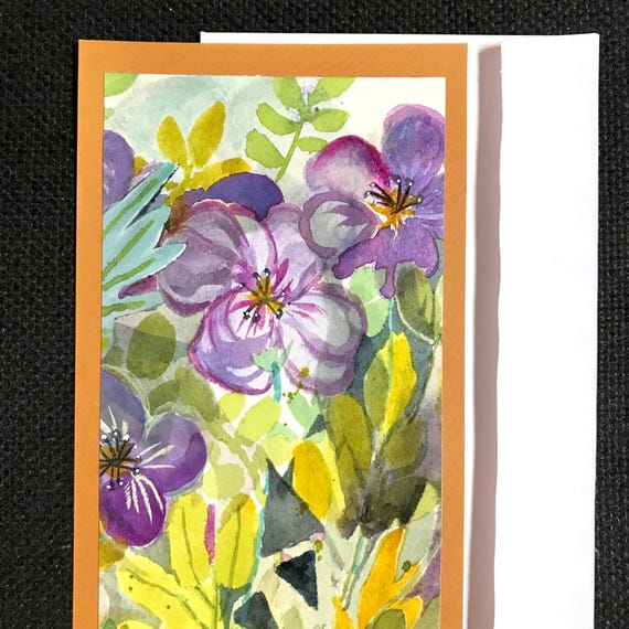 Original Hand Painted Flower Card