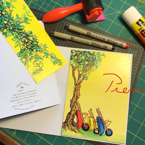 1 Wheelbarrow Card + 1 Bookmark ~ Ready to Ship!