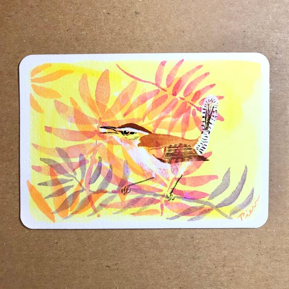 Bewick's Wren ~ Postcard Painting #127