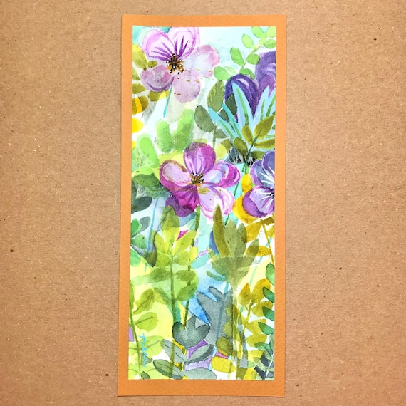 ORIGINAL Hand Painted Flower Card