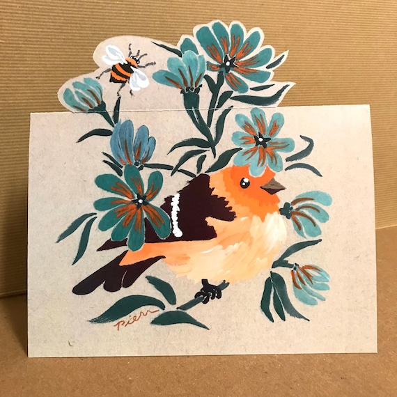 1 Pop-Up Bee & Flower Bird Card