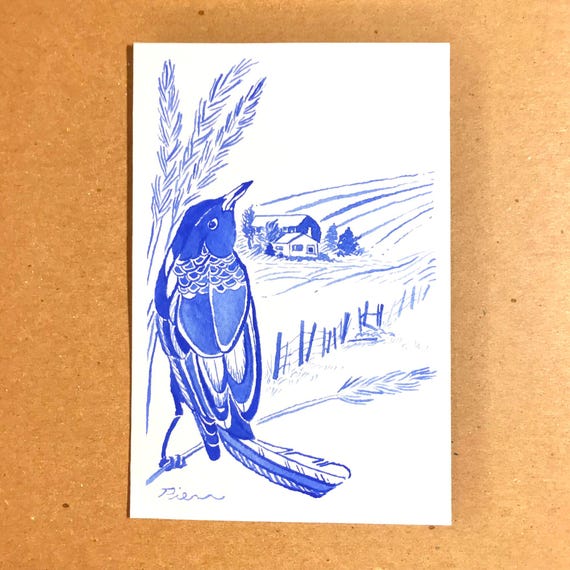 Blackbird ~ Postcard Painting #200