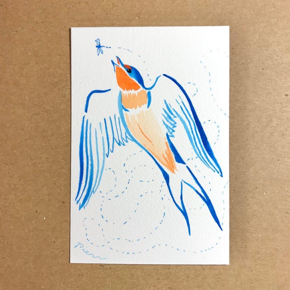 Barn Swallow ~ Postcard Painting #157