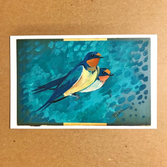 Barn Swallows ~ Postcard Painting #100