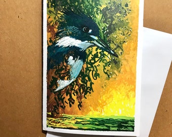 1 Belted Kingfisher Card ~ Ready to Ship!