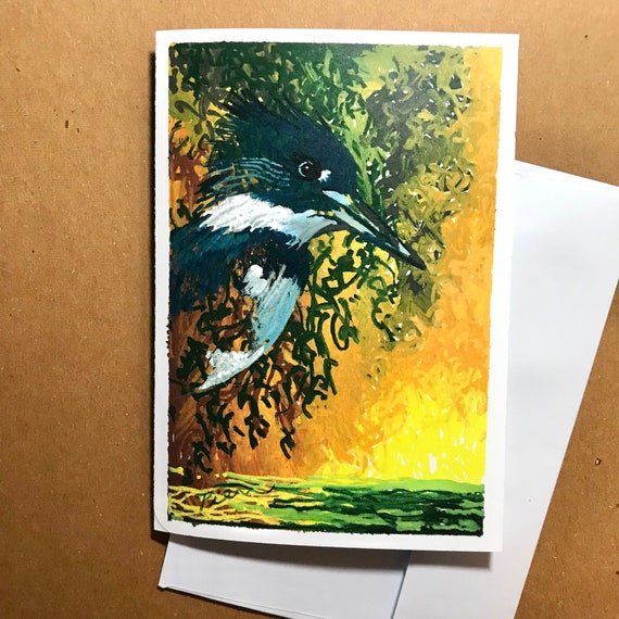 1 Belted Kingfisher Card ~ Ready to Ship!