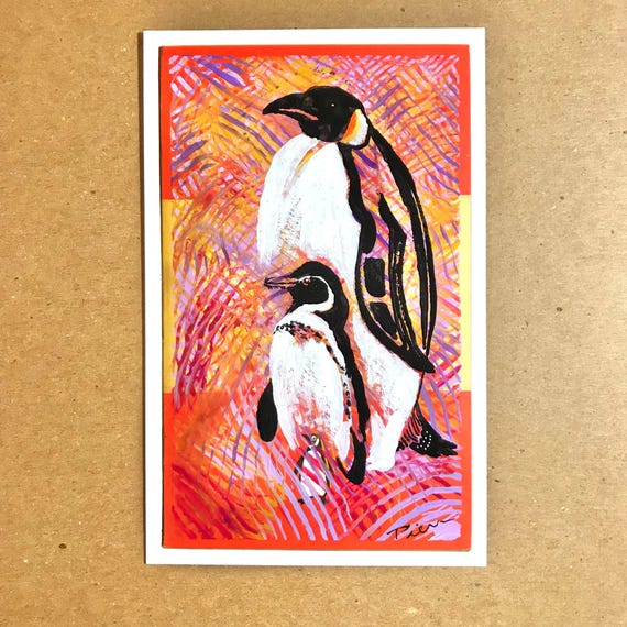 Penguin Friends ~ Postcard Painting #201