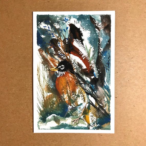 First Snowfall ~ Postcard Painting #275