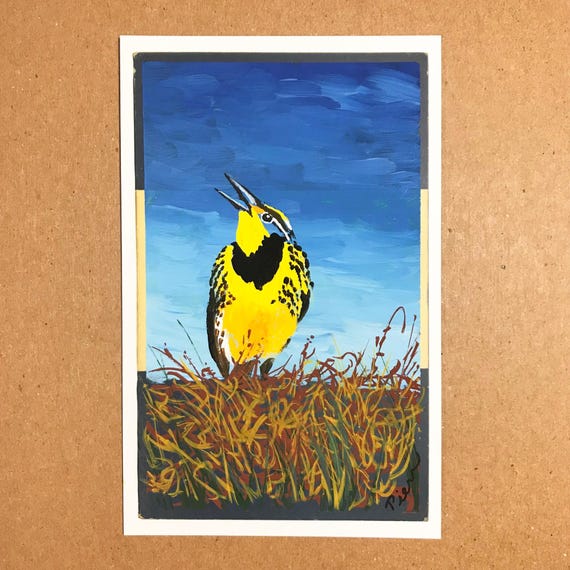 Meadowlark ~ Postcard Painting #187