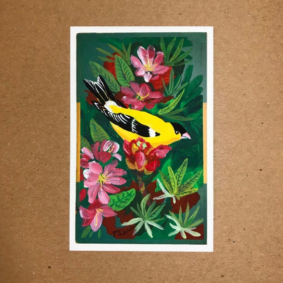 American Goldfinch ~ Postcard Painting #105