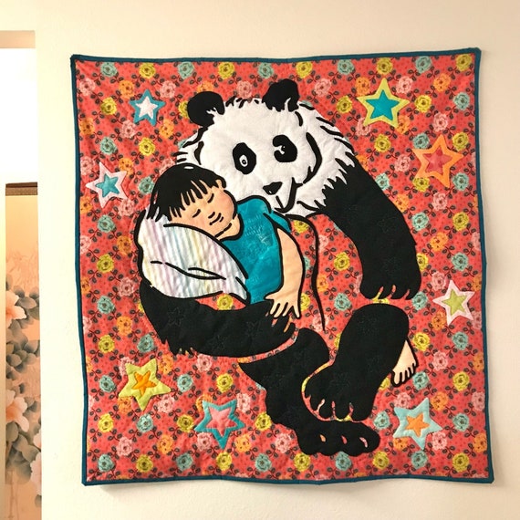 Panda Rose ~ Lap Quilt Wall Tapestry ~ Ready to Ship!