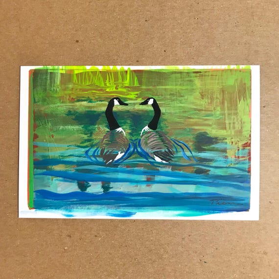 Canada Geese ~ Postcard Painting #74