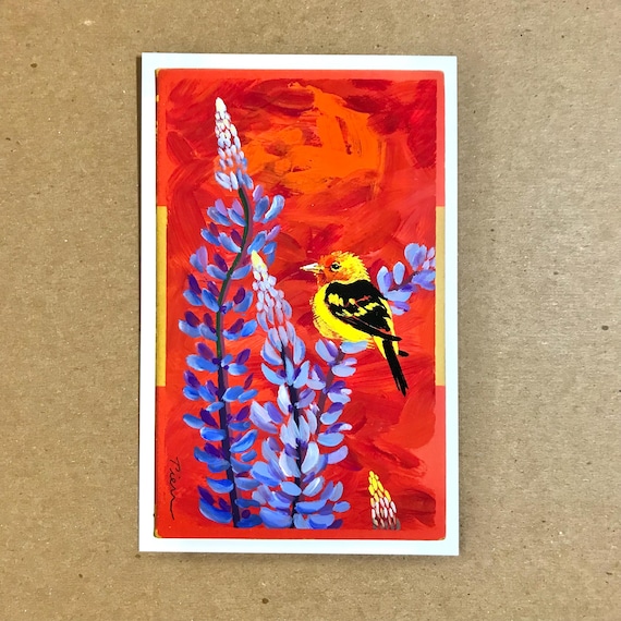 Western Tanager ~ Postcard Painting #125