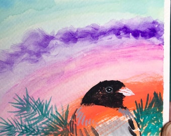 Dark-eyed Junco ~ Postcard Painting #41 ~ Ready to Ship!