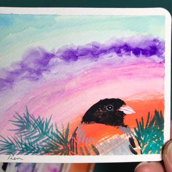Dark-eyed Junco ~ Postcard Painting ~ Ready to Ship!