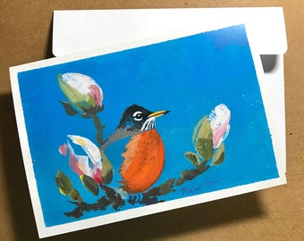 1 American Robin Card ~ Ready to Ship!