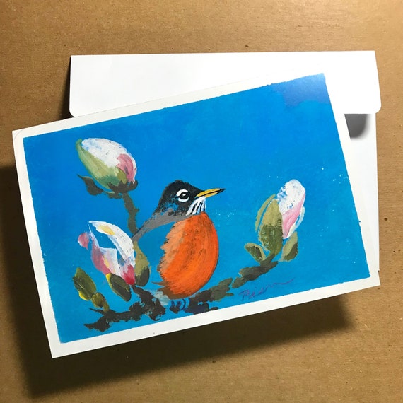 1 American Robin Card ~ Ready to Ship!