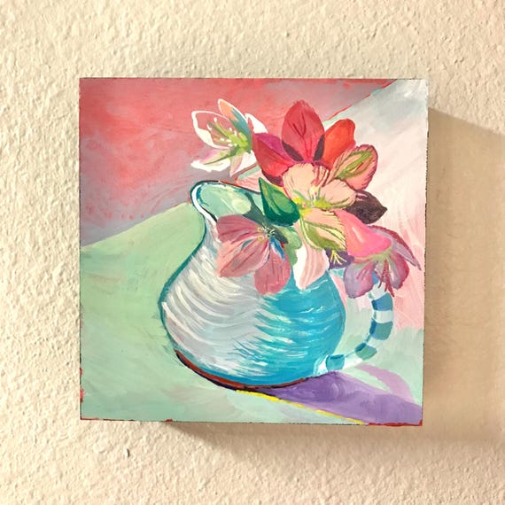 Cream & Sugar Painting, Original Art, 6x6x1.5 Acrylic