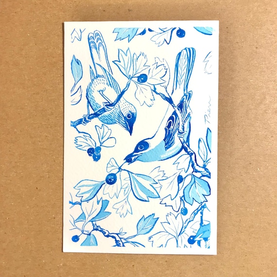 Sunday Sup Painting, Original Art, 4x6 Postcard