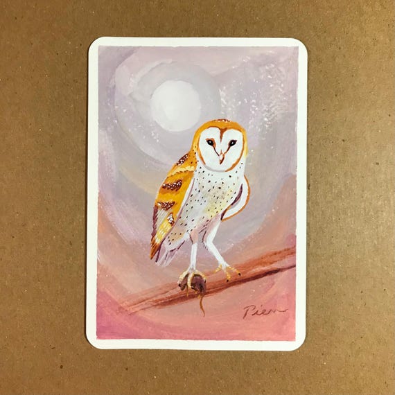 Barn Owl ~ Postcard Painting #5