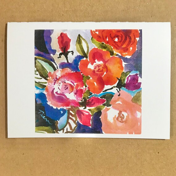 1 Wild Rose Art Card, Blank Inside